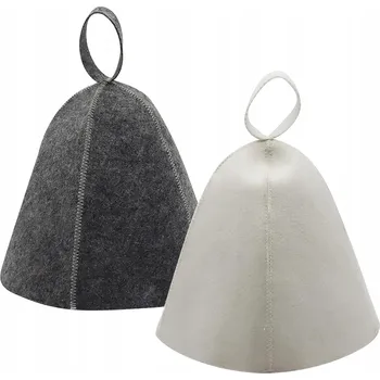 KLOBOUK DO SAUNY X2 PÁNSKÝ Z PLSTI OCHRANA PROTI PŘEHŘÁTÍ ŠEDÝ/BÍLÝ