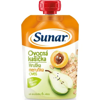 Sunar Kašička ovocná kapsička hruška, meruňka a ovesné vločky od 6. měsíce