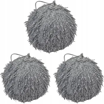 Vánoční dekorace VÁNOČNÍ BAŇKY NA STROMEČEK DEKORACE NA VÁNOČNÍ STROMEČEK 8 CM SET ZÁVĚSNÉ NEROZBITNÉ OZDOBY 3 ks