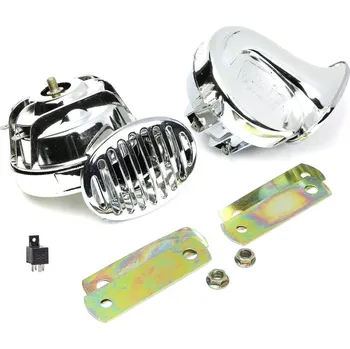 Dvoutónový klakson sada 2 ks chrom 12V