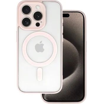 Pouzdro na mobilní telefon Zadní kryt Acrylic Color MagSafe pro iPhone 16 Pro Max světle růžový