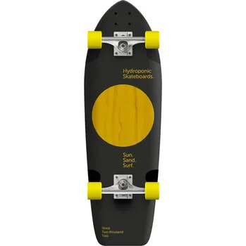 Longboard Hydroponic Square Complete Cruiser Skateboard (31.5"|Lunar Black/Yellow)