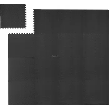 podložka na cvičení PODLAHA PUZZLE do posilovny ROHOŽ pod vybavení ochranná černá 480x480cm