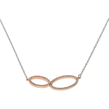 Souprava šperků MPM Dámský ocelový nerezový řetízek 7703 - stříbrnorůžové barvy SNE.7703