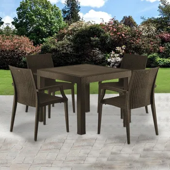 Zahradní sestava Set zahradního nábytku 5-dílný Avenberg NATURA - Hnědá