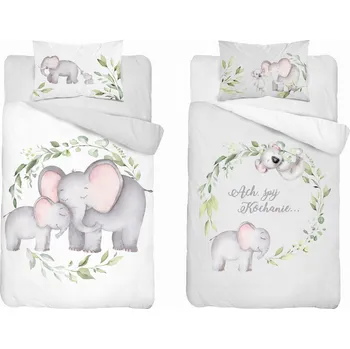 Povlečení Povlečení Oboustranné Bambusové 100x135cm 2dílné Sloníci