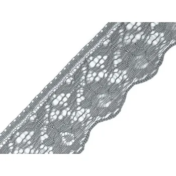 Krajka Silonová krajka šíře 67 mm METRÁŽ - 2 (67 mm) šedá světlá