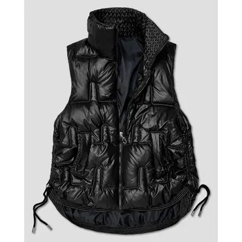 Dámská vesta Černá krátká dámská vesta se stahovacími boky S'West (B8257-1) odstíny černé 50