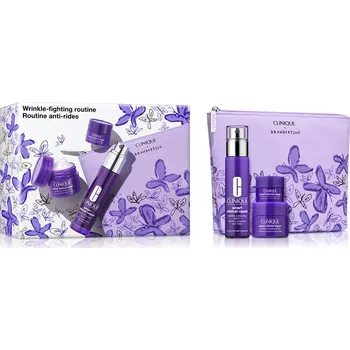 Pleťový krém Clinique Wrinkle Fighting Routine sada korekční sérum na obličej 30ml + krém proti vráskám na obličej 15ml + krém proti vráskám na oči 5ml