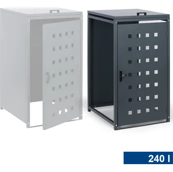 Přístřešek na popelnici B2B Partner Přístřešek na popelnici do objemu 240 l, 123,5 x 67 x 77,3 cm, přístavný, šedá