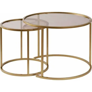 Konferenční stolek Sada konferenčních stolků Aurum Gold and Bronze 60 cm, 2 ks, M, bronzová
