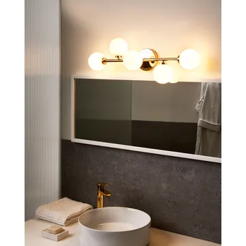 Stojací lampa Nástěnná lampa zlatá 5 světel kovová železná lampa moderní osvětlení obývací pokoj jídelna ložnice Beliani