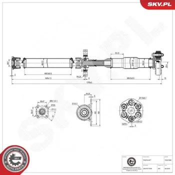 Hřídel nápravy Hnací hřídel ESEN SKV 76SKV089