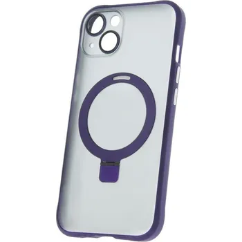 Silikonové TPU pouzdro Mag Ring pro Apple iPhone 15, fialová