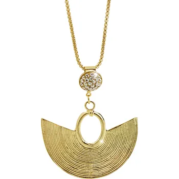 Módní doplněk JSB bijoux s.r.o. Zlatý náhrdelník z bižuterní slitiny africký styl s krystaly Swarovski Golden Shadow