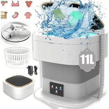 Praní a péče o prádlo Mini skládací pračka bílá 11 l