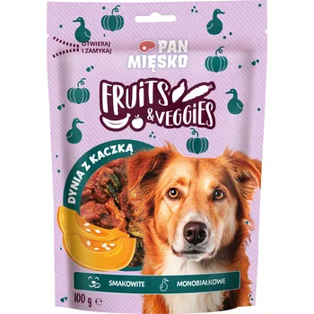 Pamlsek pro psa Pan Mięsko Psí pamlsek Fruits & Veggies Dýně s kachnou (dospělý) 100g