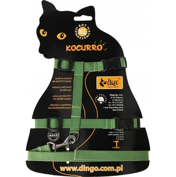 Vodítko pro psa Postroj + vodítko textilní pro kočky Dingo vel. 120 cm 35 cm zelené