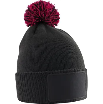 Pracovní přilba Beechfield Čepice s bambulí Snowstar B 443B, pletená, dětská COT53443By2899-black/class Černá/červená UNI