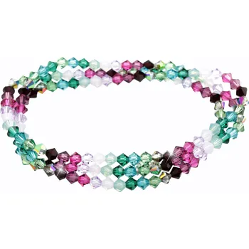 Náramek JSB bijoux s.r.o. Navlékaný náramek na tři omotání z korálků Swarovski Multi