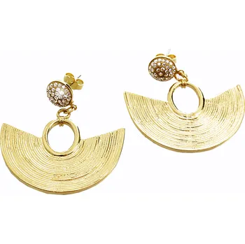 Náušnice JSB bijoux s.r.o. Zlaté náušnice puzety z bižuterní slitiny africký styl s krystaly Swarovski Golden Shadow