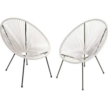 Zahradní židle Dalida 304779, 2 ks židlí, moderní a stylové, bílé, nosnost 120 kg - A Garden Pleasure