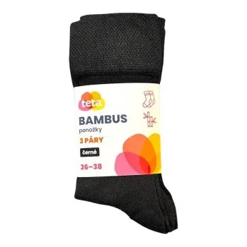Pánské ponožky TETA Bambusové ponožky 43-46 černé 3 páry