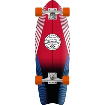 Longboard Hydroponic Fish Complete Cruiser Skateboard (28"|Lines Red)