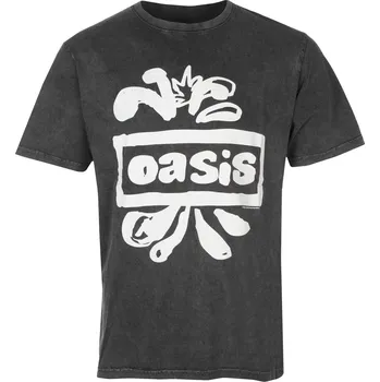 Tričko metal pánské Oasis - Logo Splat Stone Wash - ROCK OFF - OASSTNW11MC - L