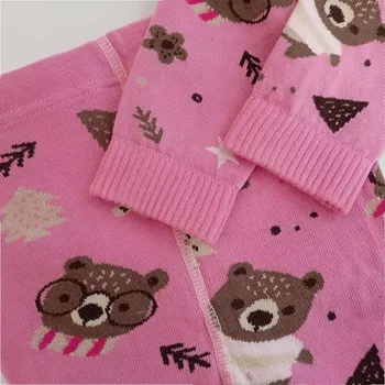 Dámské oblečení Dětské punčochové legíny Medvěd - 98-104 / růžová