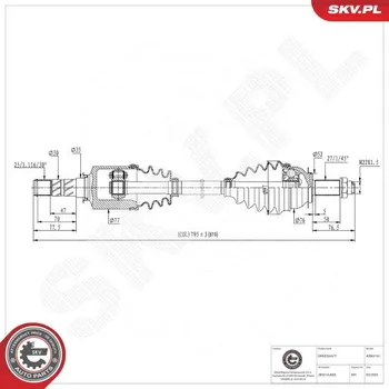 Hřídel nápravy Hnací hřídel ESEN SKV 40SKV161