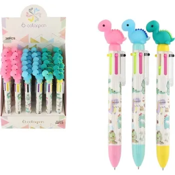 Tužka/pero dinosaurus 6 barev 17 cm plast - mix variant či barev - VÝPRODEJ