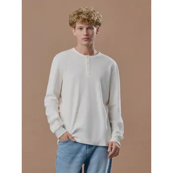 Pánské tričko Tričko s dlouhými rukávy - S - House - krémový - 712GR-01X