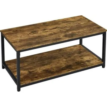 Konferenční stolek Konferenční stolek 613977, s úložnou policí, odkládací stolek, hnědý stolek - A YAHEETECH