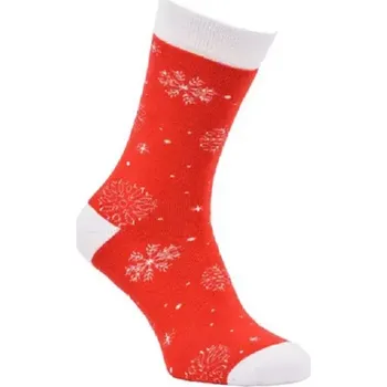Pánské ponožky Dospělé froté ponožky Vánoce - 43-46 / červená/bíla
