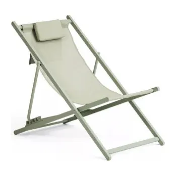 Zahradní židle Beach Chair, plážová židle, lehátko, kvalitní nerezové oceli, zelené - A VANAGE