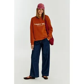 Pánská móda NAOKO Mikina Pumpkin Spice Oranžová Regular Fit S