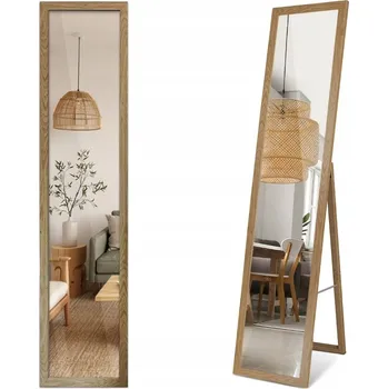Obraz Stylové Stojací Zrcadlo v Rámu Barva Dub Skandinávský do Šatny 36x156