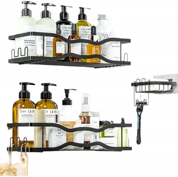 Koupelnový nábytek POLICE REGÁL STOJAN KOUPELNOVÁ BEZ VRTÁNÍ PRO UKLÁDÁNÍ ŠAMPONU A GEL