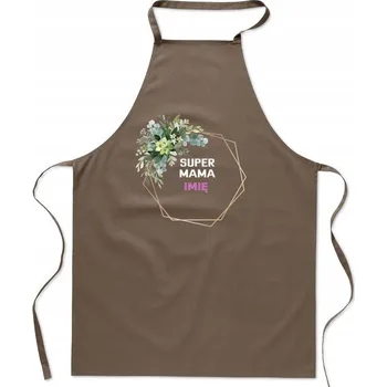 Kuchyňská zástěra KUCHYŇSKÁ ZÁSTĚRA SUPER MÁMA + JMÉNO MAMINKY DÁREK S VLASTNÍM JMÉNEM SVÁTEK MATEK