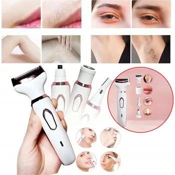 Holicí strojek ZESTAW DEPILÁTOR DAMSKI 4W1 HOLICÍ STROJEK BIKINI OBOČÍ UŠI NOS AKUMULÁTOROVÝ