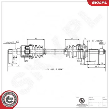 Hřídel nápravy Hnací hřídel ESEN SKV 40SKV388