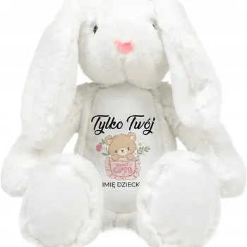 plyšák Medvídek Plyšový Mazlíček Přítulníček Králíček Bílý JEN TVŮJ *JMÉNO* Dárek Pro Dítě