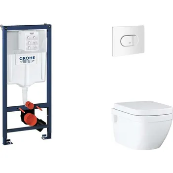 Klozet GROHE - Rapid SL Set předstěnové instalace, klozetu, sedátka SoftClose a tlačítka Arena Cosmopolitan, alpská bílá SANI11BB3128