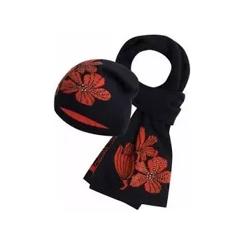 Čepice Dámská čepice Jacklin - Kamea černo-červená uni