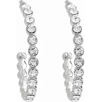 Módní doplněk JSB bijoux s.r.o. Náušnice kreole z bižuterní slitiny spojené jednotlivé krystaly Swarovski Crystal