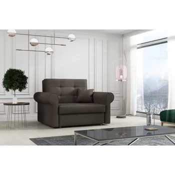 Pohovka FN Rozkládací křeslo Vivian Silver I tmavě hnědá