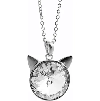 Módní doplněk JSB bijoux s.r.o. Náhrdelník z bižuterní slitiny velká kočičí hlava s rivoli Swarovski Crystal