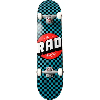 Skateboard RAD Checkers Progressive Skateboard Komplet (7.25"|Černá/Tyrkysová)