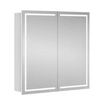Koupelnový nábytek Koupelnová zrcadlová skříňka Lucy, LED, s osvětlením, dřevotříska, bílá, 72 x 69,6 cm - A RIVA